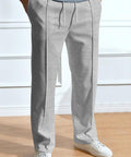 Men'S Solid Color Long Leg Pants, Regular Fit Casual Comfy Trousers for Spring & Fall, Men Bottoms for Daily Wear, Clothing