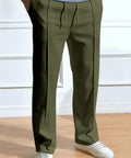 Men'S Solid Color Long Leg Pants, Regular Fit Casual Comfy Trousers for Spring & Fall, Men Bottoms for Daily Wear, Clothing