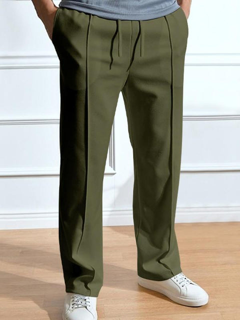 Men'S Solid Color Long Leg Pants, Regular Fit Casual Comfy Trousers for Spring & Fall, Men Bottoms for Daily Wear, Clothing