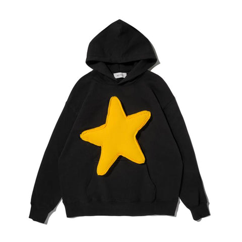 Cotton-Filled 3D Raised Star Hoodies Hand-Printed Design Unisex Casual Oversized Comfort Steetwear SQQZ PROJECT