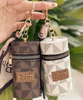 Mini Retro Coin Purse, Classic Pouch with Scarf Decor, Zipper Portable Multifunctional Lipstick Bag Vintage Flower Leather