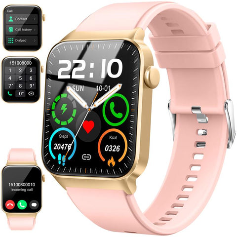 [Mother'S Day] Ntaanoo 1.85" Fashion Touch Screen Smart Watch, Digital Smart Watches with Call Function 100+ Sports Modes Dly Watch Dials Messages Reminder Multifunctional Smartwatch for Men Women