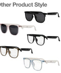 【New Launch】2025 AI Brown Smart Glasses, Bluetooth Connection, Music Playback, Seamless Interaction, Stylish Appearance, Anti-Blue Light, GS-03 2.0 Newest Version Wireless Bluetooth Touch Control Comfort Lightweight Touch Control