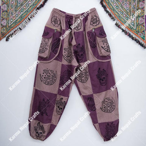 Patch Cotton Gothic Unisex Joggers, Gothic Patch Unisex Jogger Pants, plus Size Inclusive ,Hippie Trousers, Boho Style, Goth Fashion, Unisex Cotton Cargo Pants, Multi Pockets, Cotton Baggy Pants Big Menswear Festival