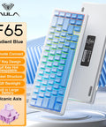 Aula F65 Mini Tri-Mode Wireless Mechanical Keyboard, 65 Percent Hot Swappable Gasket Custom Gaming Keyboard, Volcanic Switch,Rgb Backlit, Gradient Blue Bluetooth Keyboard Budget Creamy Keyboards Lighted Game Keyboard Computer Accessories Springtok