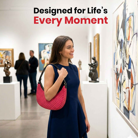 Woven Leather Bag, Red & Pink, Elegant Leather Hobo Style, Women’s Shoulder Bag