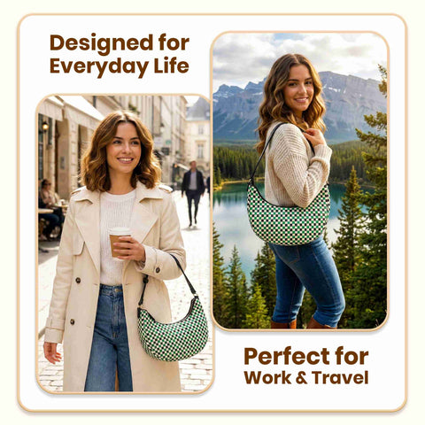 Cream Leather Travel Bags for Women, Handmade Woven Hobo Bag