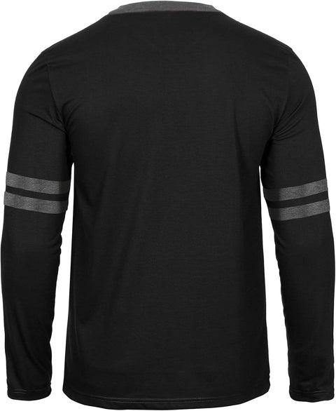 Mens Long Sleeve Shirts - Soft Comfy Casual round Neck Full Sleeves Ringer Tee Men