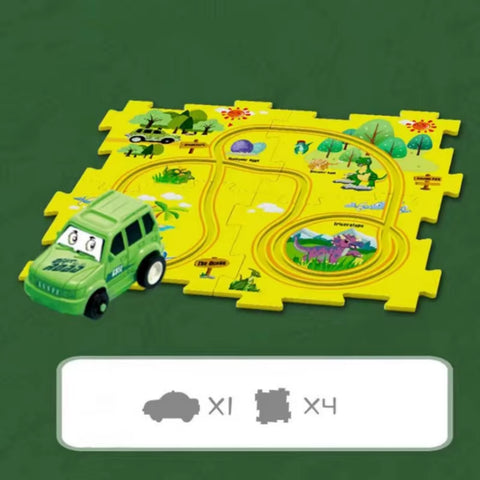 Flexible Railway Track Rail Car Puzzel Toy DIY Assemble Jigsaw Parent-Child Interaction Toy Electric Track Car Puzzle Toys Gifts
