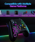 Wireless Controller for PS5 with LED RGB Light, Compatible with Playstation 5 /Playstation 4 /Playstation 3 /Switch/ PC