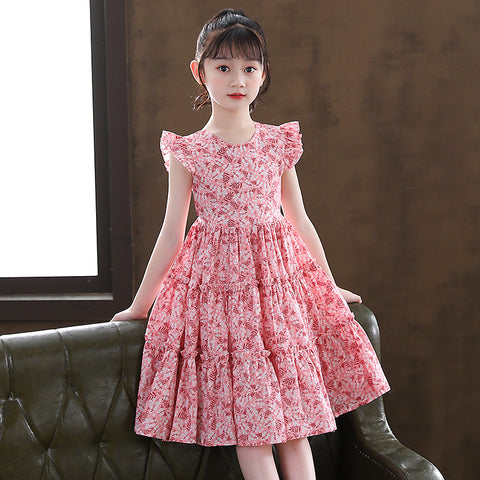 Girls Cotton Floral Dress