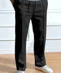 Men'S Solid Color Long Leg Pants, Regular Fit Casual Comfy Trousers for Spring & Fall, Men Bottoms for Daily Wear, Clothing