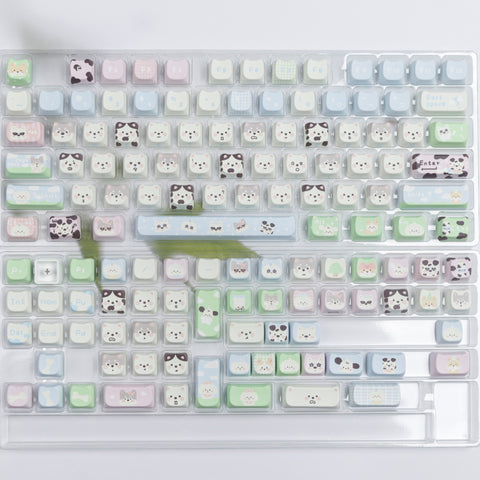 Cute Puppy and Cat Full Set PBT Sublimation Key Cap