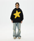 Cotton-Filled 3D Raised Star Hoodies Hand-Printed Design Unisex Casual Oversized Comfort Steetwear SQQZ PROJECT