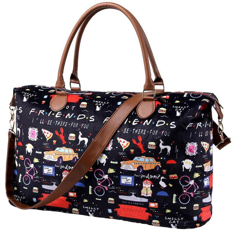 Weekender Bags Extra Large Stylish Travel Friends TV Show Duffle Bag with Shoulder Strap Surface Waterproof Carry on Travel Bag Lightweight Overnight Hospital Bags Western Gifts for Women