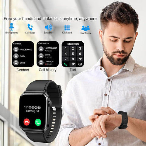 [Mother'S Day] Ntaanoo 1.85" Fashion Touch Screen Smart Watch, Digital Smart Watches with Call Function 100+ Sports Modes Dly Watch Dials Messages Reminder Multifunctional Smartwatch for Men Women