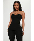 Call My Name Ribbed Pant Set - Black