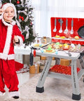 CUTE STONE BBQ Grill Playset, Kitchen Toy Set, Realistic Smoke BBQ Grill Playset with Toy Grill, Toy Kitchen Accessories