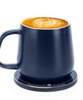APEKX 2024 Upgraded Self-Heating Ceramic Mug - Stable 130°F Temperature, 15W Wireless Phone Charging, 12.8 Fl Oz Capacity - USB-C Enabled. (Deep Navy)