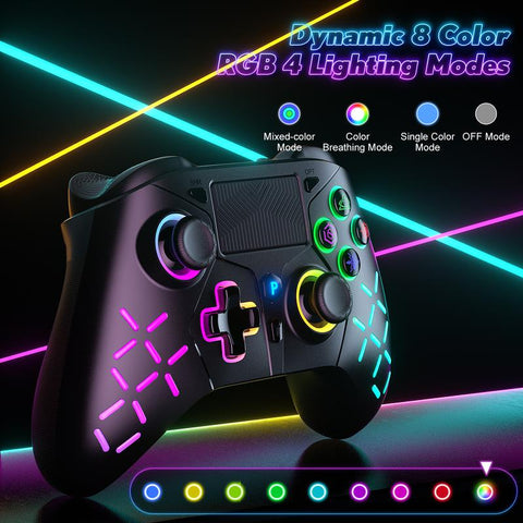 Wireless Controller for PS5 with LED RGB Light, Compatible with Playstation 5 /Playstation 4 /Playstation 3 /Switch/ PC
