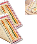 Triangle Bakery Packaging Small Sandwich Box Triangle Sandwich Containers Reusable Sandwich Bags Preservation Box for Schoolbag