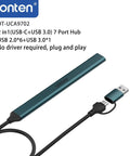ONTEN USB-C & USB-A Hub, Multi-Purpose USB 2.0 Hub with OTG Function, Portable USB Extension Data & Charging Hub for Home Office, USB Hubs, Tablet & Computer Accessories