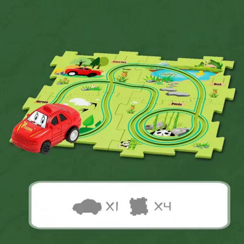 Flexible Railway Track Rail Car Puzzel Toy DIY Assemble Jigsaw Parent-Child Interaction Toy Electric Track Car Puzzle Toys Gifts