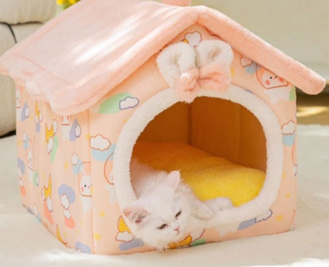 Foldable Pet Cave Bed