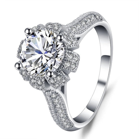 Micro-inlaid Zircon Diamond Ring
