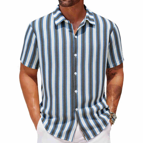 Men's Beach Casual Striped Shirt