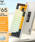 Aula F65 Mini Tri-Mode Wireless Mechanical Keyboard, 65 Percent Hot Swappable Gasket Custom Gaming Keyboard, Volcanic Switch,Rgb Backlit, Gradient Blue Bluetooth Keyboard Budget Creamy Keyboards Lighted Game Keyboard Computer Accessories Springtok