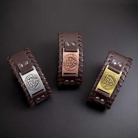 Viking Leather Bracelet For Men