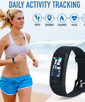 ® Fitness Activity Tracker, Heart Rate Monitor, Free Pro App, Step Counter, Sleep Tracker, Remote Camera Support, Notifications & Alarms, Weather Data Display, Find Phone Feature