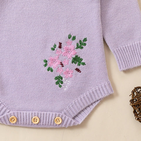 Lavender Knitted Romper