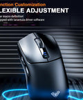 AULA SC580 Tri-Mode Wireless Gaming Mouse, 2.4G/BT5.0/USB-C, 10000 DPI Rechargeable Wireless Mouse, Gamer Mouse with 6 Programmable Buttons, Anti-Slip Stickers, Office Desktop Laptop PC Accessories Ergonomic Computer Mouse Bluetooth Budget Mouse Springtok