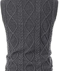 Men'S Sweater Vest V-Neck Sleeveless Cable Knitted Cardigan Vest