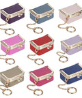 Royal Bagger Genuine Leather Mini Kiss Lock Coin & Jewelry Box, Removable Keychain, Storage for Rings, Earrings, Necklaces 2894