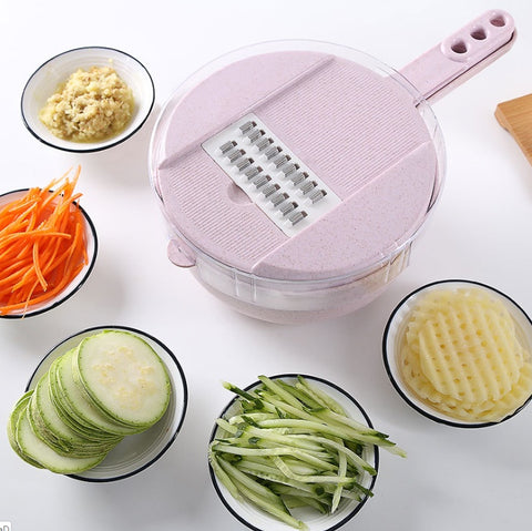 Multi-Functional Vegetable Cutter with Strainer & Grater