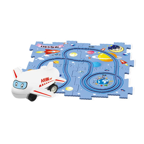 Flexible Railway Track Rail Car Puzzel Toy DIY Assemble Jigsaw Parent-Child Interaction Toy Electric Track Car Puzzle Toys Gifts