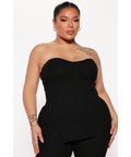 Call My Name Ribbed Pant Set - Black