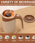 Self Stirring Coffee Mug, Rechargeable Automatic Coffee Stirring Mixing Mug, Electric Funny Self Mixing Cup, Stainless Steel Travel Coffee Cup for Office(Brown) Stirring Coffee Cup Drinkware Reuse Self Stirring Cup