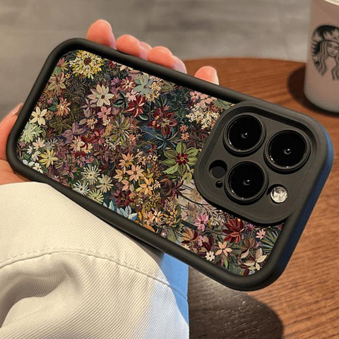 Wildflower Wonderland Pattern TPU Phone Case for Iphone 15 16 14 Pro Max 13 12 11 XR XS plus E Shockproof Full Camera Protection Durable Slim Silicone Cover Cellphone Protective