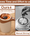 Self Stirring Coffee Mug, Rechargeable Automatic Coffee Stirring Mixing Mug, Electric Funny Self Mixing Cup, Stainless Steel Travel Coffee Cup for Office(Brown) Stirring Coffee Cup Drinkware Reuse Self Stirring Cup