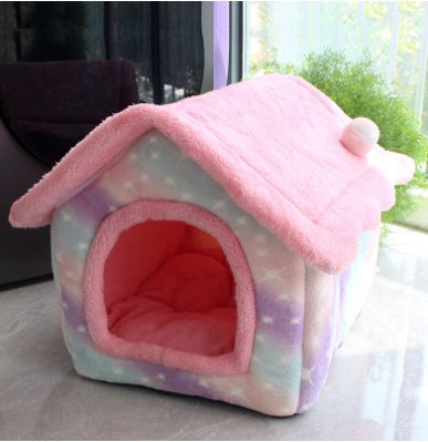 Foldable Pet Cave Bed