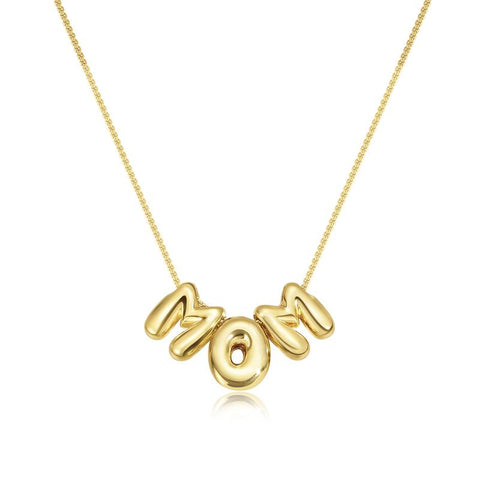 Kissyan Mama Necklace for Women, 14K Gold Plated Bubble Mom Pendant Necklace for New Mum Wife, Fashion Jewelry Gift for Mother'S Day