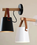 Hot Modern Wall Lamp Wood Iron Led Sconce Bedroom Decor Lighting Bedside Study Leather Hall Aisle Corridor Reading Indoor Light