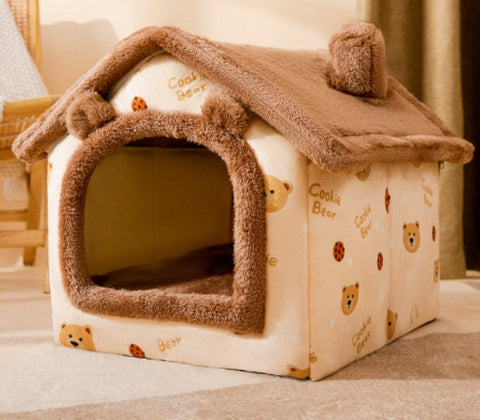 Foldable Pet Cave Bed
