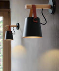 Hot Modern Wall Lamp Wood Iron Led Sconce Bedroom Decor Lighting Bedside Study Leather Hall Aisle Corridor Reading Indoor Light