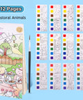 12Pages Coloring Books Portable Watercolor Painting Book Graffiti Picture Books Painting Drawing Toys for Children Gift