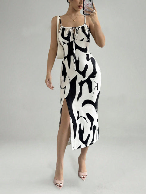 Summer Suspender Split Dress